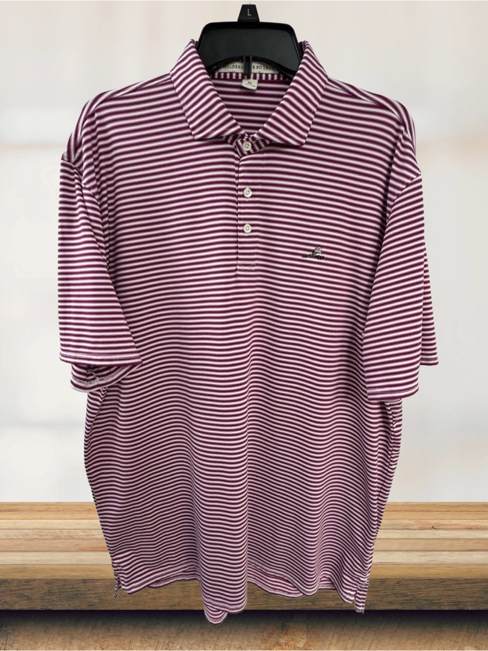 Holderness & Bourne The Barnes XL Striped Golf Polo Performance Shirt